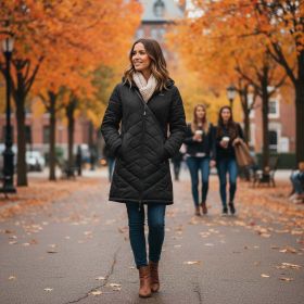 Helios The Heated Coat (Color: Black- XL, size: Extra Large)