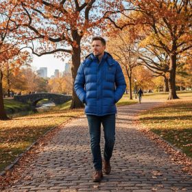 Helios The Heated Coat (Color: Navy-S, size: small)